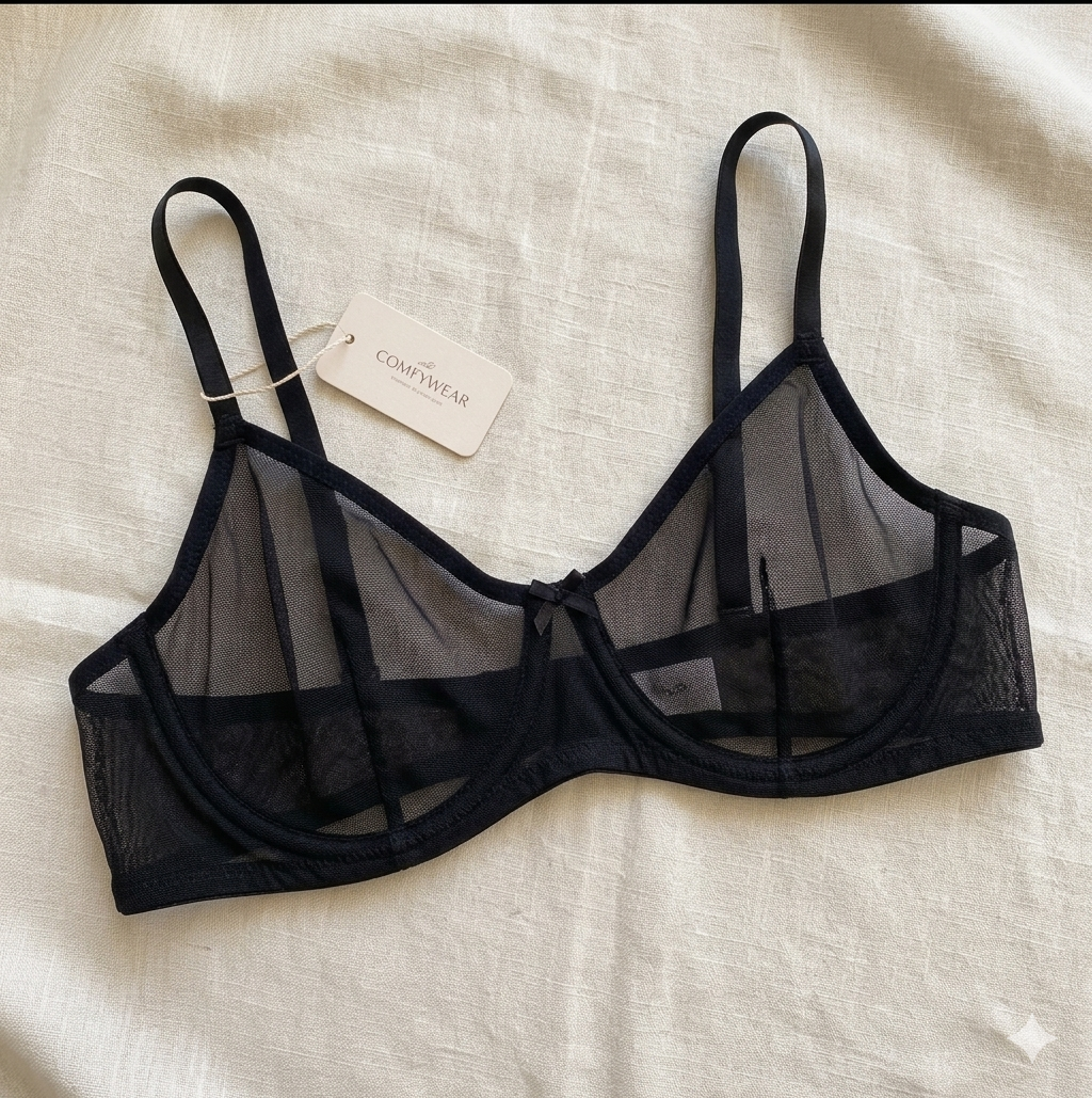 Mesh See-Through Bra